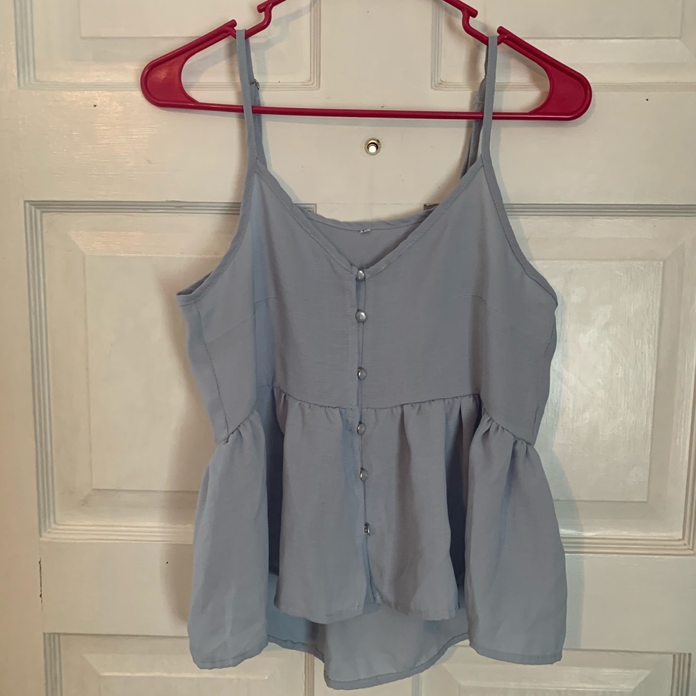 Women’s S light blue blouse skinny spaghetti strap